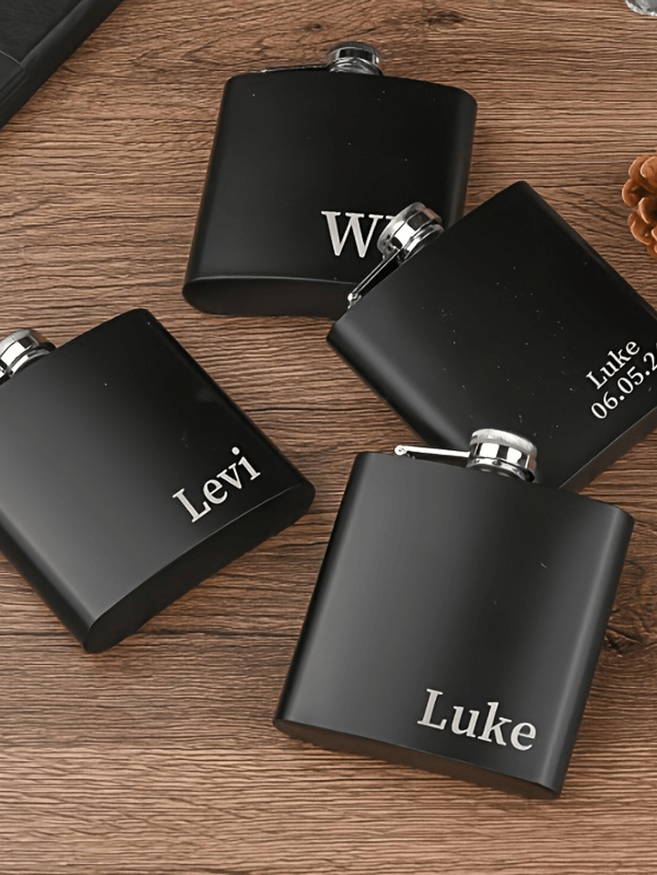 Personalized Matte Black Flagon with Custom Text